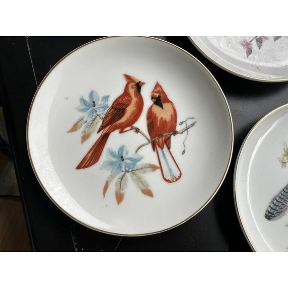 VINTAGE CHADWICK-MILLER INC. COLLECTOR DECORATIVE BIRD PLATES GOLD TRIM SET OF 4 - Picture 4 of 10